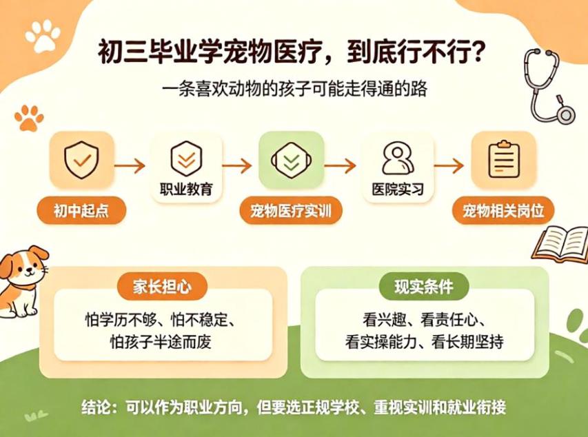 <b>初三毕业去学宠物医疗，到底行不行？我把这条路从头到尾算了一遍</b>